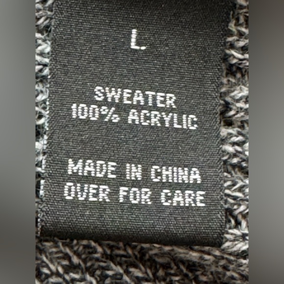 NWT BCX Cowl Neck Cable Knit Sweater Dress/Tunic Grey Tweed Bracelet Sleeve, L - Picture 8 of 9